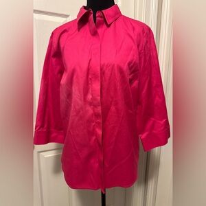 Chico's Bold Pink No-Iron Shirt